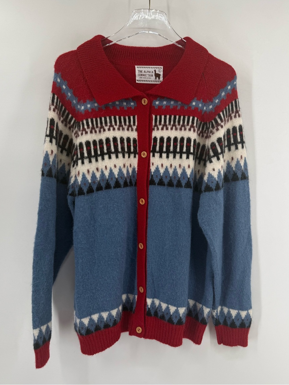 The‎ Alpaca Connection Peruvian Alpaca Wool Cardigan Size large